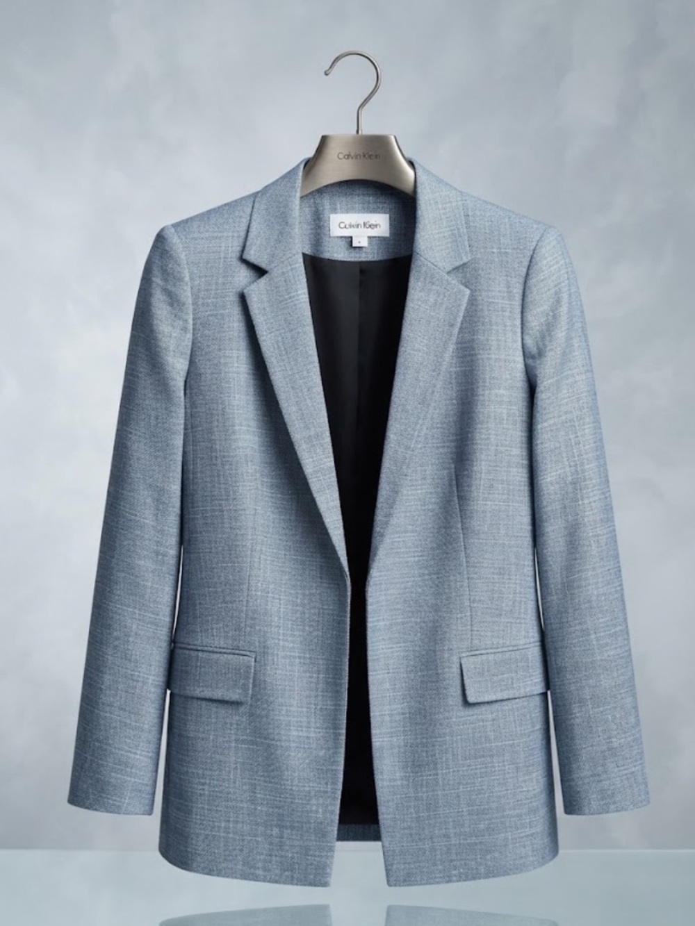 Calvin Klein Women’s Light Blue Open Front Tailored Blazer Size 16 NWOT